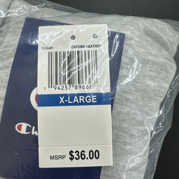 NWT CHAMPION Hoodie Girls Size XL LOGO Heather Gray Sweatshirt - Picture 4 of 5